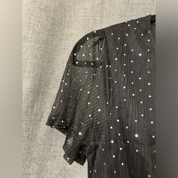 Women's Sexy V Neck Short Sleeve Maxi Sequin Gown Evening Dress with Slit Medium - Picture 8 of 9